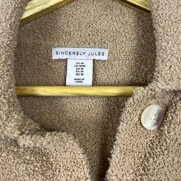 Sincerely Jules for‎ Bandier Cream Aspen Sherpa Shacket EUC - Picture 6 of 11